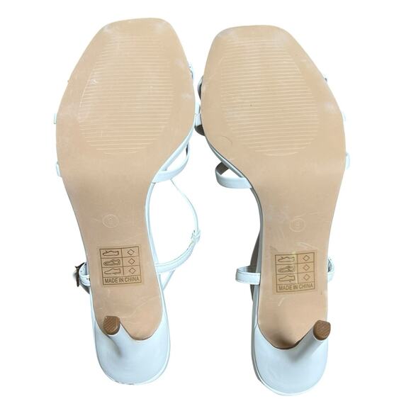 Sosandar White Strappy Heeled Stiletto Sandals 10.5 - Picture 12 of 16